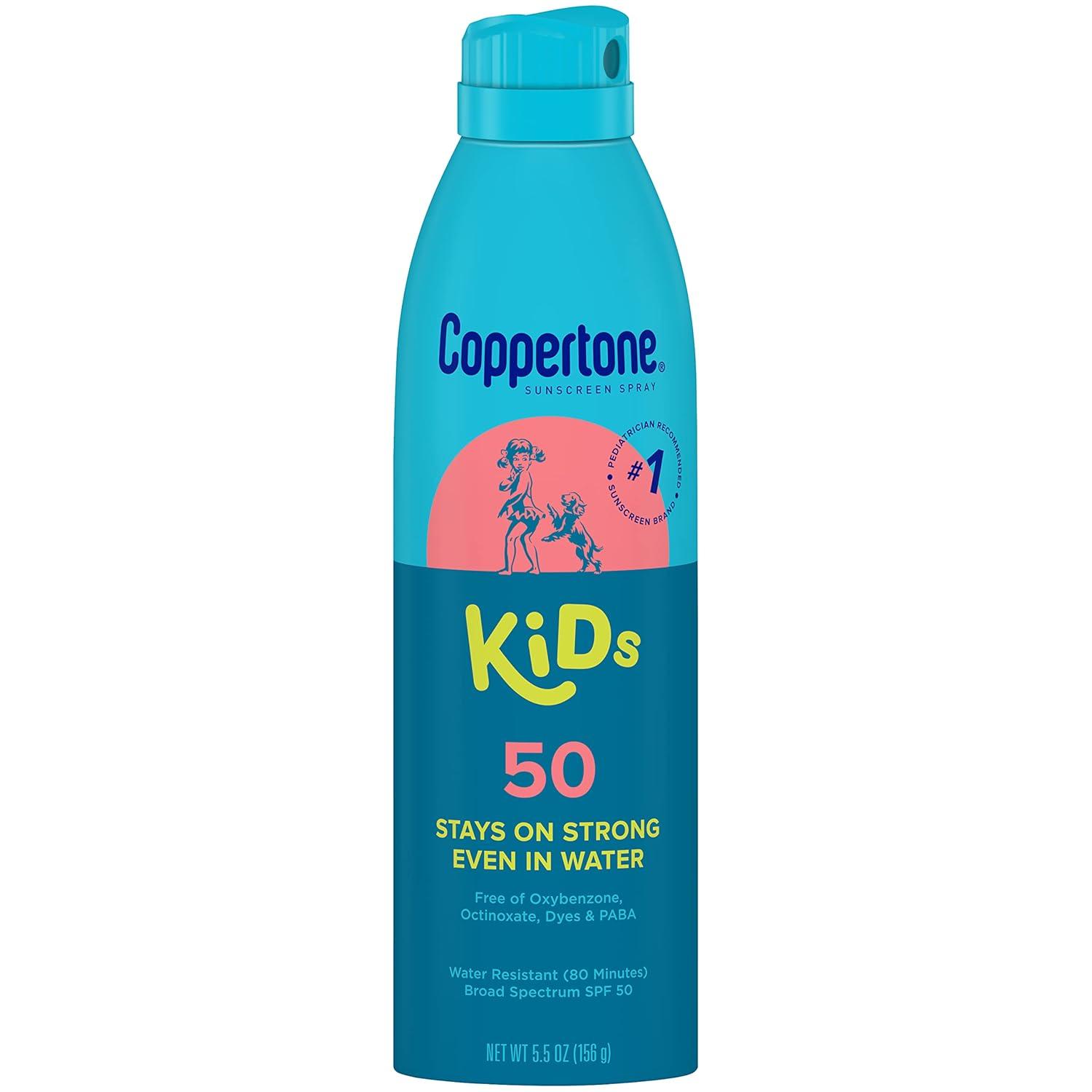 imageCoppertone KIDS Sunscreen Continuous Spray SPF 50 55 Ounce Pack of 2 Packaging may vary