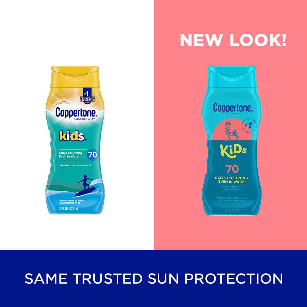 imageCoppertone Kids Sunscreen Lotion SPF 70 Water Resistant Sunscreen for Kids 8 Fl Oz Bottle