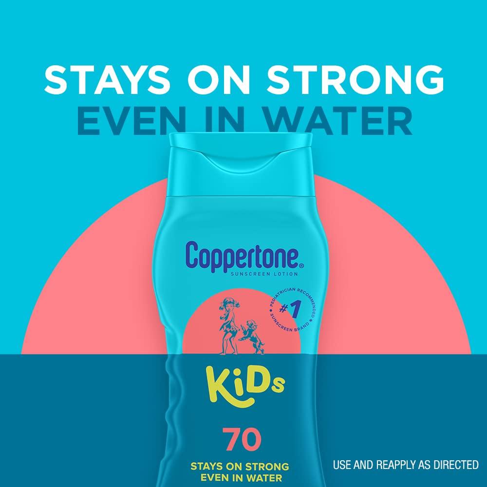imageCoppertone Kids Sunscreen Lotion SPF 70 Water Resistant Sunscreen for Kids 8 Fl Oz Bottle