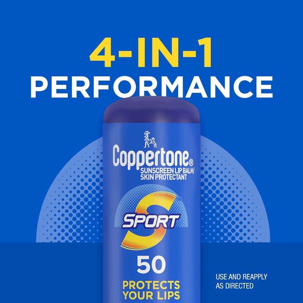 imageCoppertone Sport Sunscreen Lip Balm SPF 50 Sunscreen for Lips Skin Protectant 013 Oz