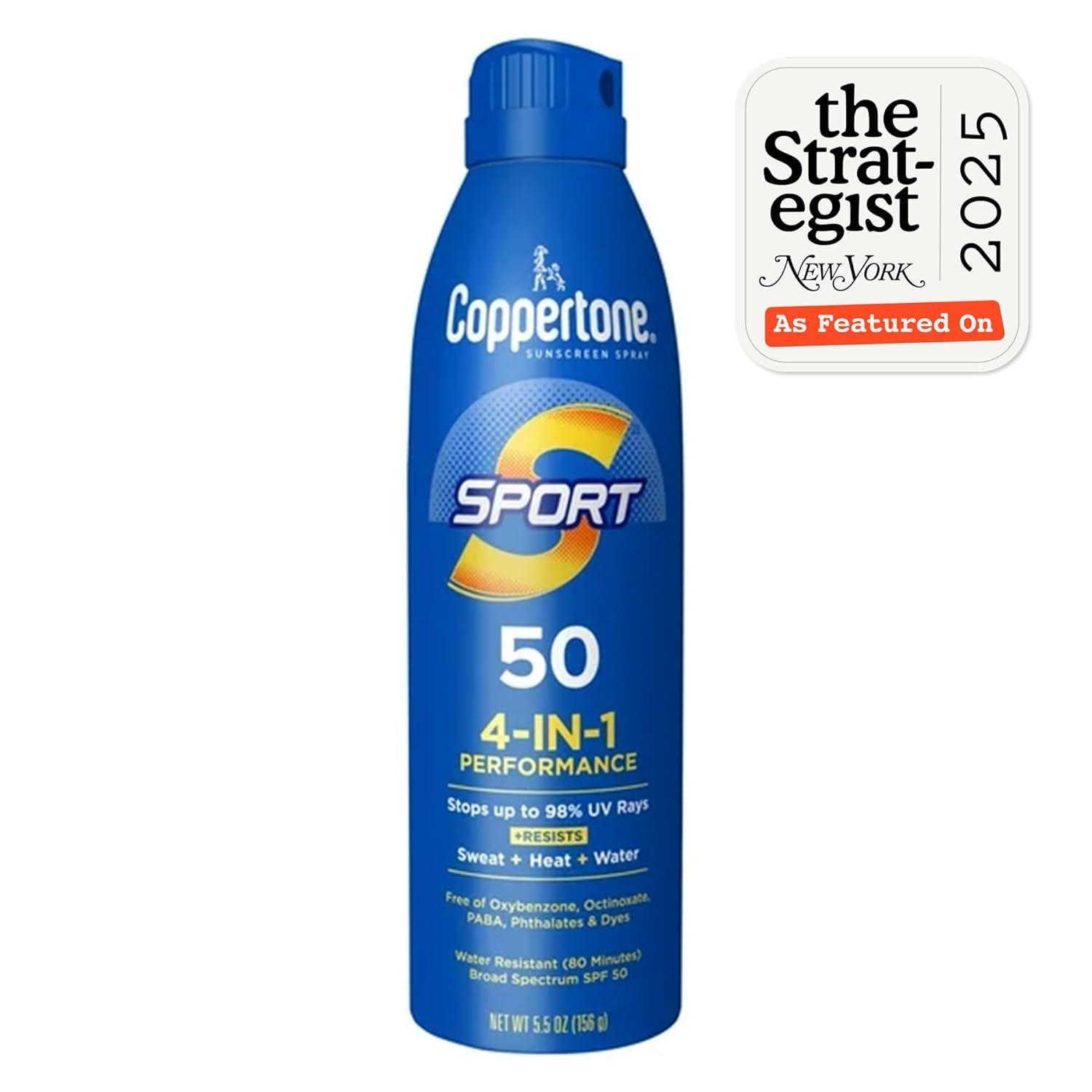 imageCoppertone Sport Sunscreen Spray Broad Spectrum SPF 50 Water Resistant Spray Sunscreen 55 Oz