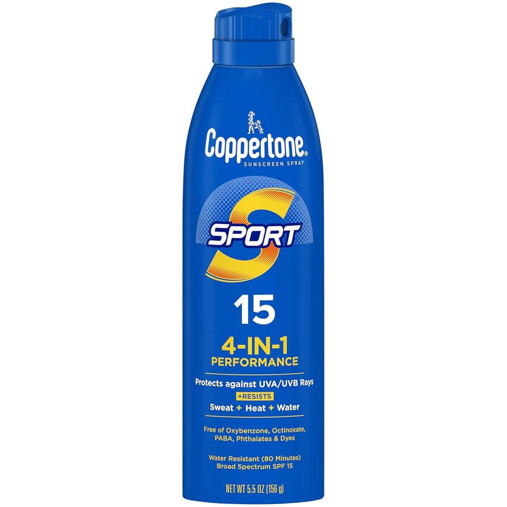 imageCoppertone SPORT Continuous Sunscreen Spray Broad Spectrum SPF 15 55 Ounce Packaging may vary