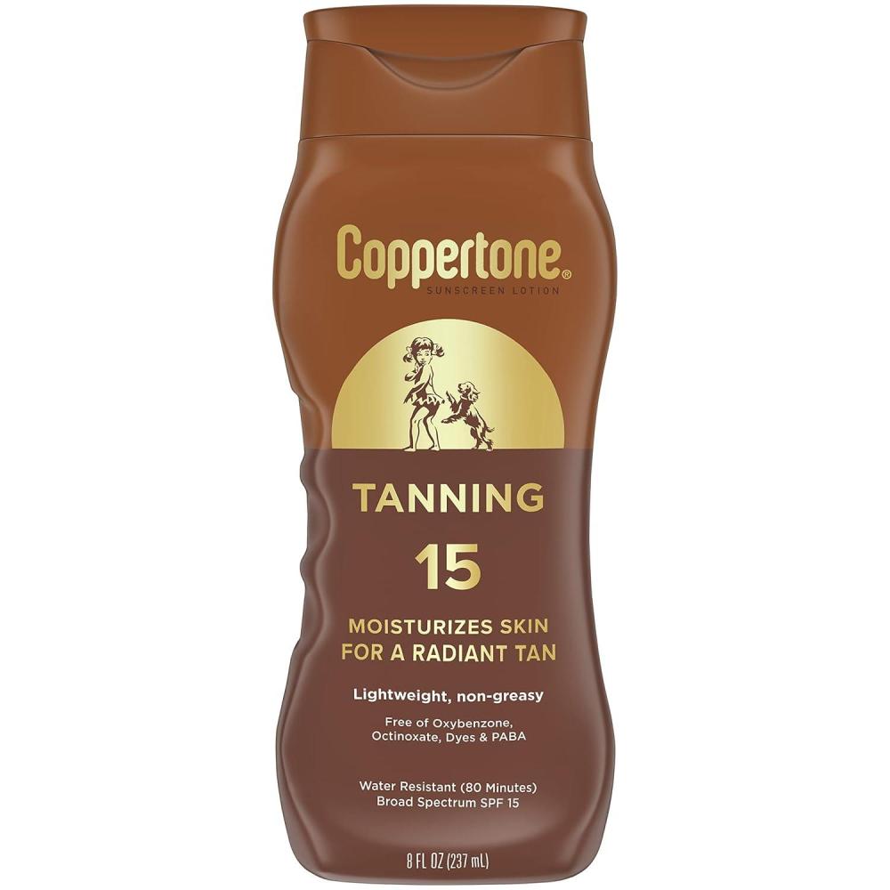 imageCoppertone Tanning Sunscreen Lotion SPF 15 Broad Spectrum Sunscreen 8 Fl Oz8 Fl Oz Pack of 1