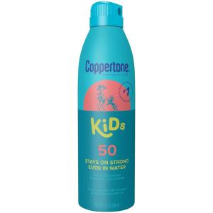 Coppertone Kids Sunscreen Spray SPF 50, Water Resistant Sunscreen for Kids, Oxybenzone and Octinoxate Free, Pediatrician Recommended, 5.5 Oz Can